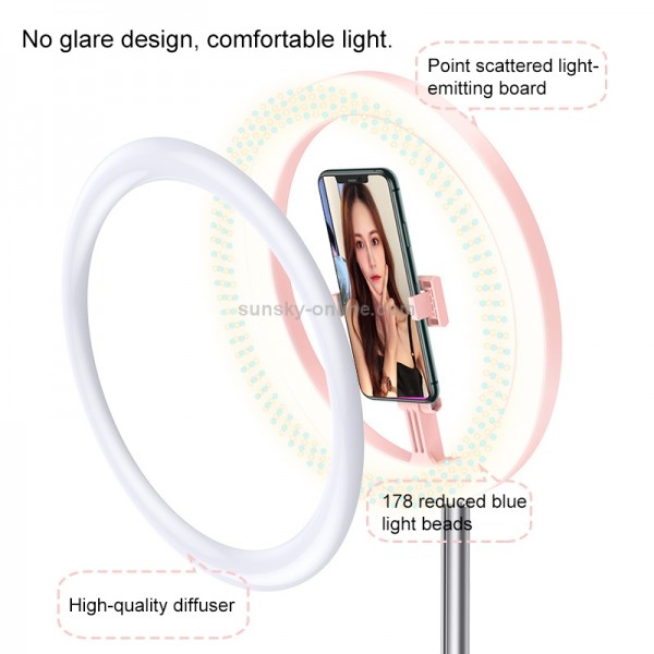 USAMS US-ZB120 Second-generation Telescopic Folding Live LED Ring Fill Light Bracket (Black)