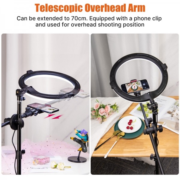 Ulanzi VIJIM K15 RGB Selfie Ring Light Vlog Overhead Stand Fill Lights Kit (Black)