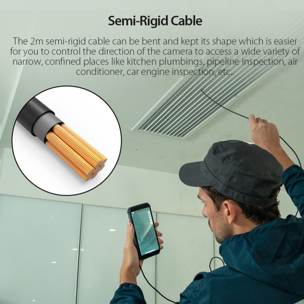 Ulefone Endoscope E1 IP67 Waterproof 3 in 1 Endoscope for Ulefone Power Armor 21 / 19 / 18T / 16 Pro / 13 / Armor Pad(Black)