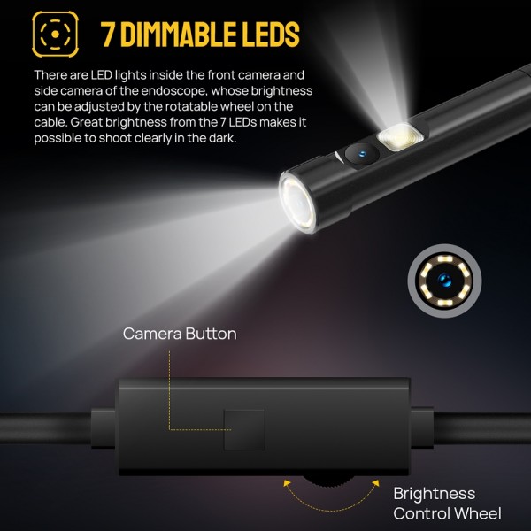 Ulefone Endoscope E2 IP67 Waterproof Digital Endoscope for Ulefone Armor 9 / 9E / Power Armor 13 / 16 Pro / 18T / Armor Pad(Black)