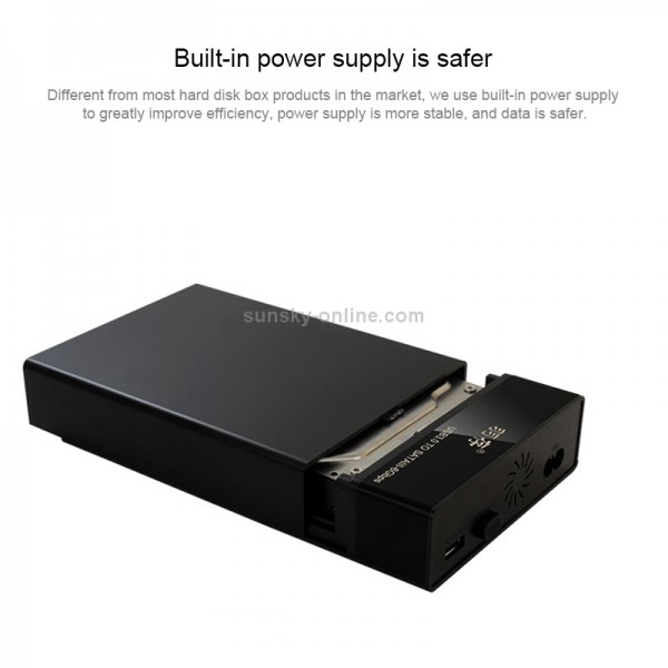Universal SATA 2.5 / 3.5 inch USB3.0 Interface External Solid State Drive Enclosure for Laptops / Desktop Computers, The Maximum Support Capacity: 10TB