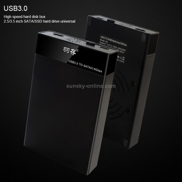 Universal SATA 2.5 / 3.5 inch USB3.0 Interface External Solid State Drive Enclosure for Laptops / Desktop Computers, The Maximum Support Capacity: 10TB