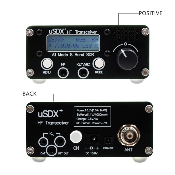 Usdr Usdx + V2 Plus 8 Band SDR Full Mode HF SSB QRP High Frequency Transceiver, Spec: EU Plug