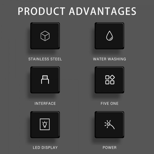 VGR V-107 11-in-1 IPX6 Digital Display Electric Hair Clipper Kit(Gold)