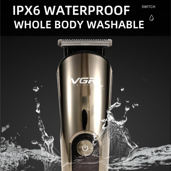 VGR V-107 11-in-1 IPX6 Digital Display Electric Hair Clipper Kit(Gold)
