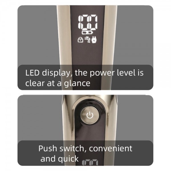 VGR V-107 11-in-1 IPX6 Digital Display Electric Hair Clipper Kit(Gold)