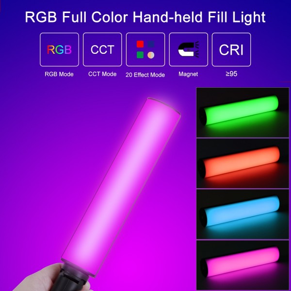 VLOGLITE W200RGB Full Colorful Handheld Fill Light Stick Live Photography Ambient Light Outdoor Lighting