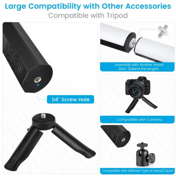 VLOGLITE W200RGB Full Colorful Handheld Fill Light Stick Live Photography Ambient Light Outdoor Lighting