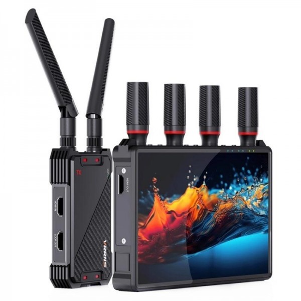 VRRIIS 083H 400M Range 7 Inch LCD Screen HDMI Extender Wireless HDMI Transmitter Receiver, Plug:US Plug