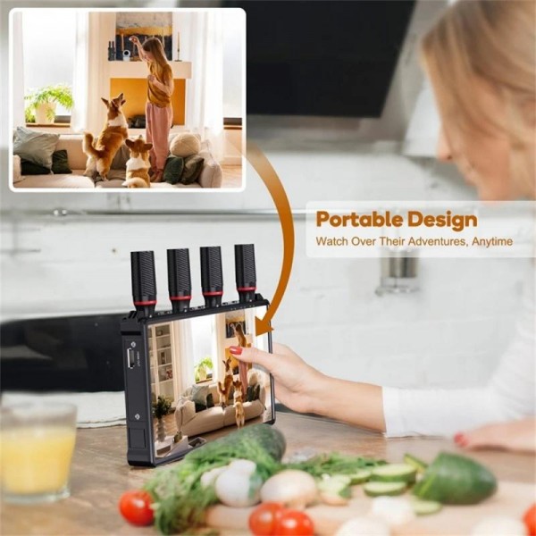 VRRIIS 085 P With LCD Display 1080P HD 400m Range Wireless Video Transmitter and Receiver Kit, Plug:US Plug