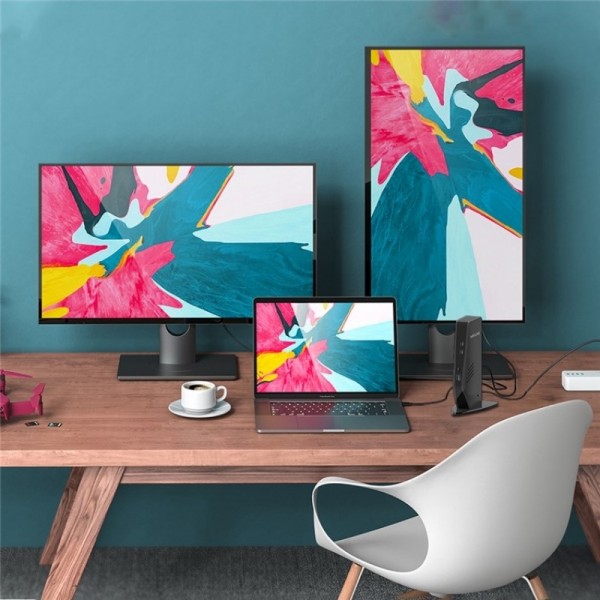 WAVLINK UG69PD5 USB-C HD 60Hz Monitor Adapter Dual 4K Display Docking Station, Plug:US Plug