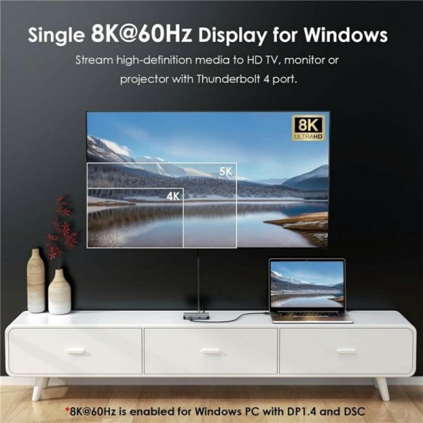 WAVLINK UTD49T 100W PD Input USB-A High Speed Data Transfer Adapter Thunderbolt 4 Hub(US Plug)