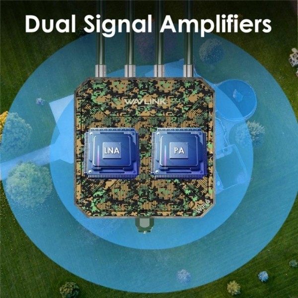 WAVLINK WN573HX3 WiFi 6 Extender Outdoor AX3000 Dual Band  Courtyard RV Wireless Router, Plug:US Plug