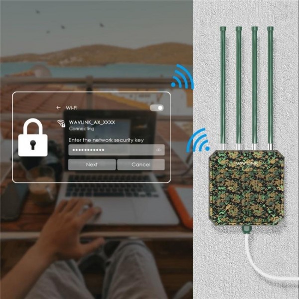 WAVLINK WN573HX3 WiFi 6 Extender Outdoor AX3000 Dual Band  Courtyard RV Wireless Router, Plug:US Plug