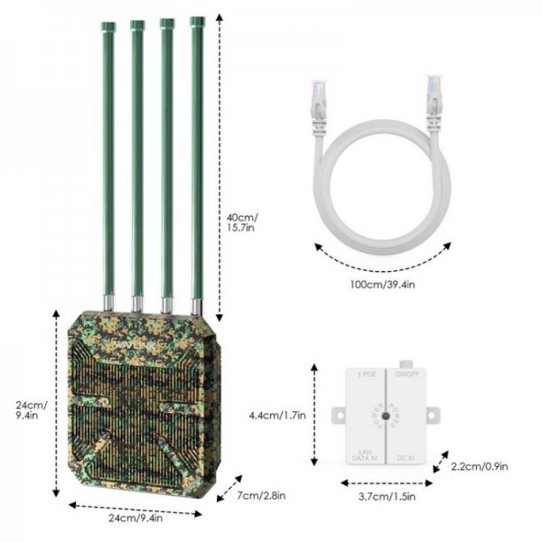WAVLINK WN573HX3 WiFi 6 Extender Outdoor AX3000 Dual Band  Courtyard RV Wireless Router, Plug:US Plug