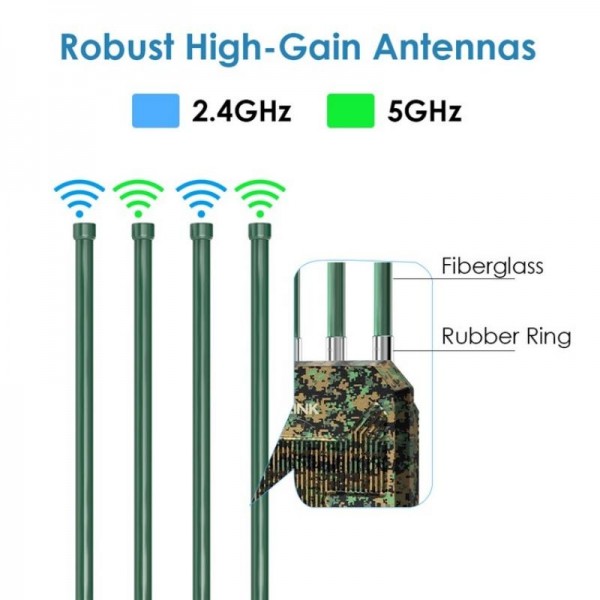 WAVLINK WN573HX3 WiFi 6 Extender Outdoor AX3000 Dual Band  Courtyard RV Wireless Router, Plug:US Plug