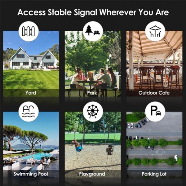 WAVLINK WN588HX3 AX3000 Outdoor WiFi Extender with 6 Antennas Dual Band WiFi Repeater, Plug:US Plug