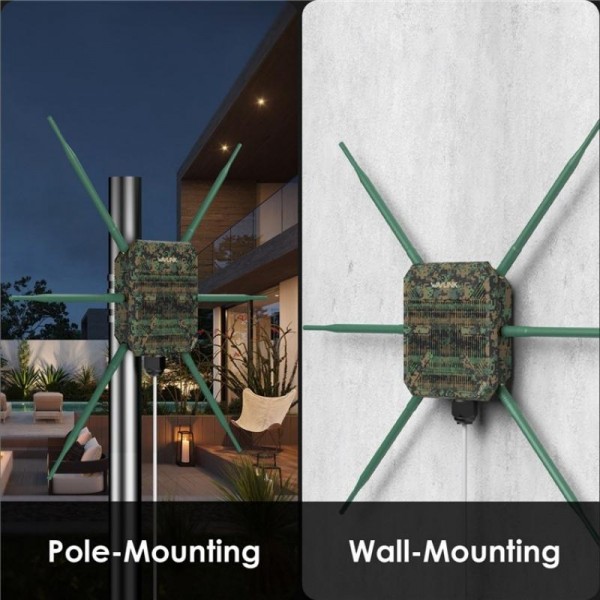 WAVLINK WN588HX3 AX3000 Outdoor WiFi Extender with 6 Antennas Dual Band WiFi Repeater, Plug:US Plug