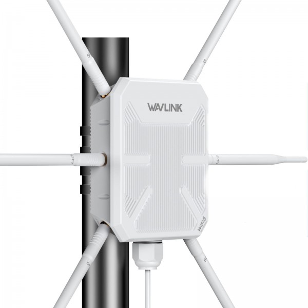WAVLINK WN588HX3 AX3000 Outdoor WiFi Extender with 6 Antennas Dual Band WiFi Repeater, Plug:US Plug