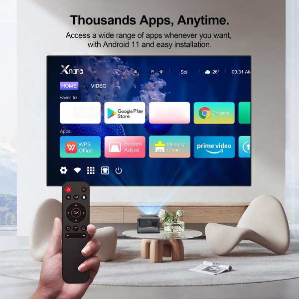 WOWOTO WWT-BL15 Android 11 LCD Display 720P 120ANSI Smart Projector(US Plug)