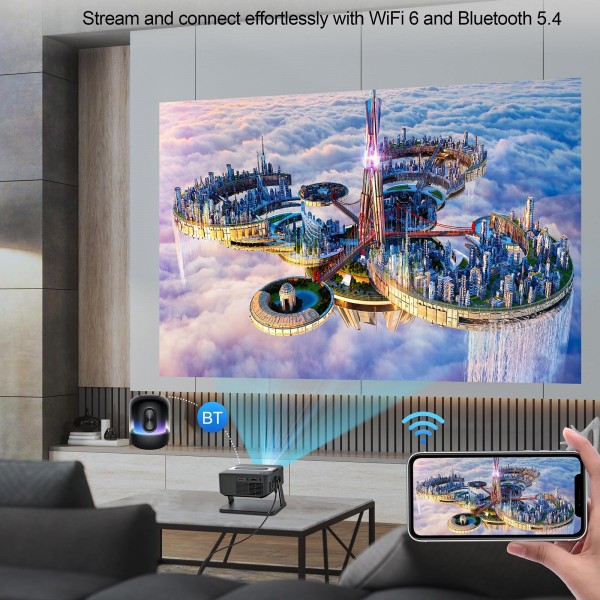 WOWOTO WWT-BL15 Android 11 LCD Display 720P 120ANSI Smart Projector(US Plug)