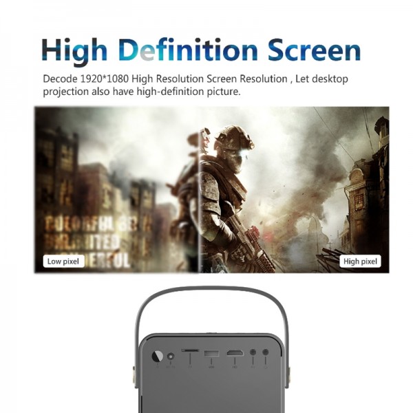 WiFi Wireless Portable HD 4K Smart Projector, Specification:English(US Plug)
