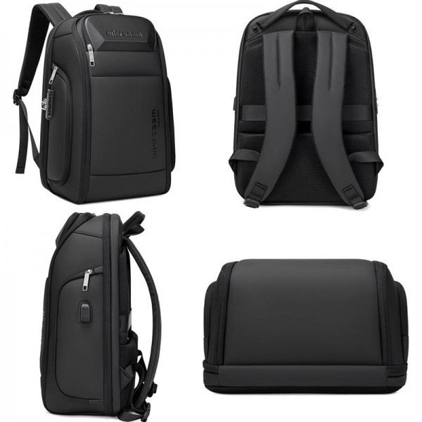 Wiersaam Men Waterproof Anti-Theft Business Backpack Travel Laptop Bag With USB Charging Port & Password Lock Large