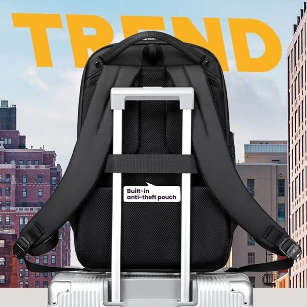 Wiersaam Men Waterproof Anti-Theft Business Backpack Travel Laptop Bag With USB Charging Port & Password Lock Large