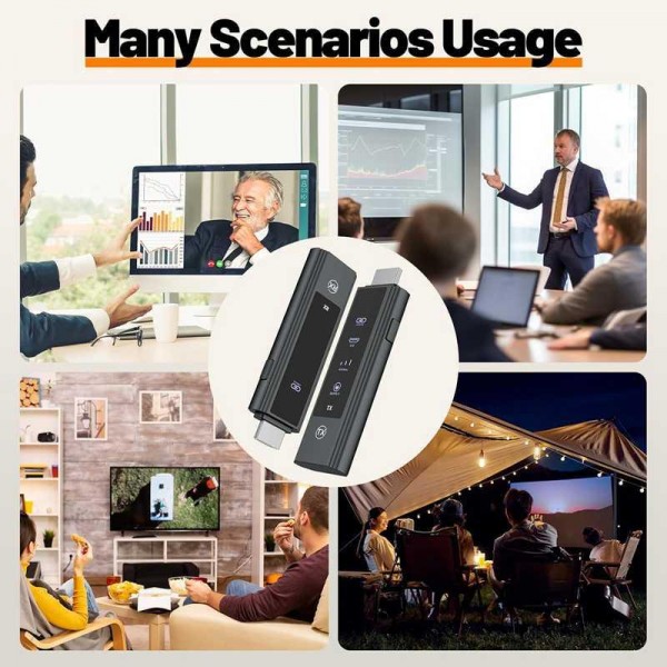 Wireless HDMI Extender 4K HD Decode 1080P Output,Monitor from PC/Laptop/Projector/TV Box