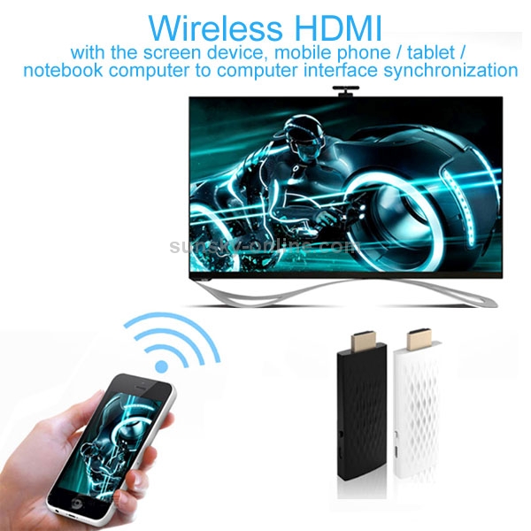 Wireless HDMI Miracast DLNA Display Dongle, CPU: ARM Cortex A9 Single Core 1.2GHz, Support WIFI + HDMI(Black)