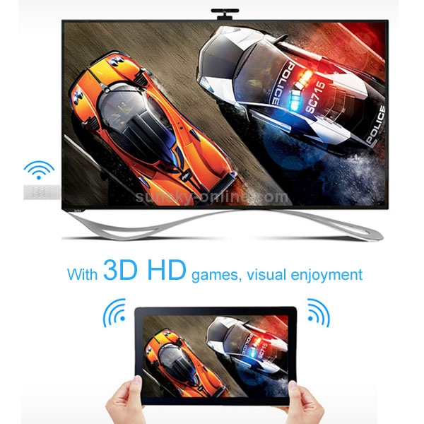 Wireless HDMI Miracast DLNA Display Dongle, CPU: ARM Cortex A9 Single Core 1.2GHz, Support WIFI + HDMI(Black)
