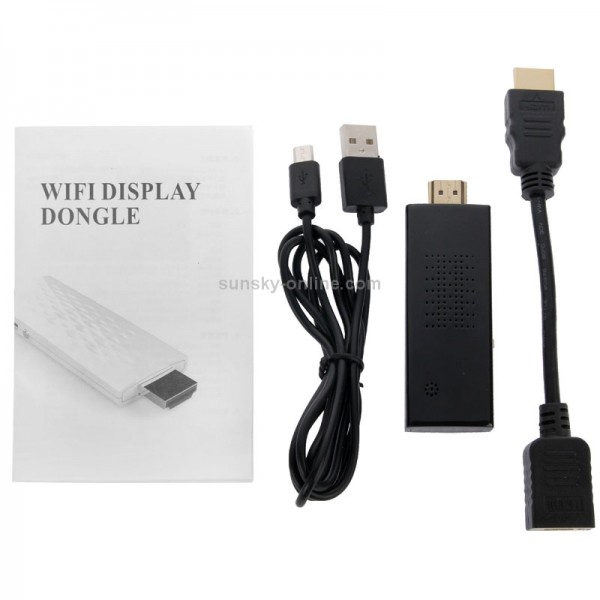 Wireless HDMI Miracast DLNA Display Dongle, CPU: ARM Cortex A9 Single Core 1.2GHz, Support WIFI + HDMI(Black)