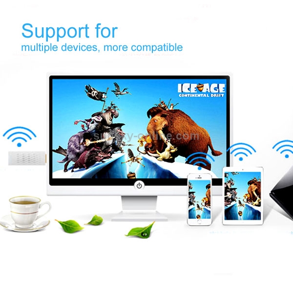 Wireless HDMI Miracast DLNA Display Dongle, CPU: ARM Cortex A9 Single Core 1.2GHz, Support WIFI + HDMI(Black)