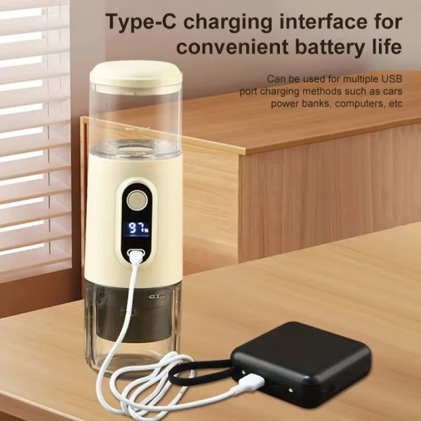 Wireless Portable Coffee Machine Compatible With Ground Coffee & NS Capsule(Black)