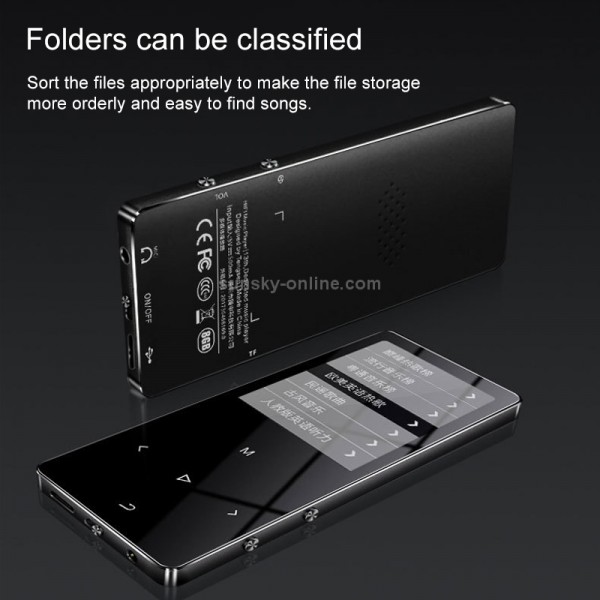 X2 16GB 1.8 inch Touch Screen Metal Bluetooth MP3 MP4 Hifi Sound Music Player (Black)