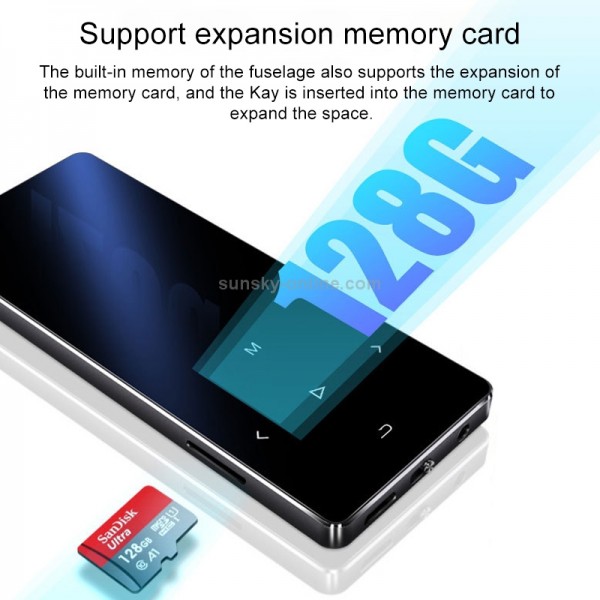 X2 16GB 1.8 inch Touch Screen Metal Bluetooth MP3 MP4 Hifi Sound Music Player (Black)