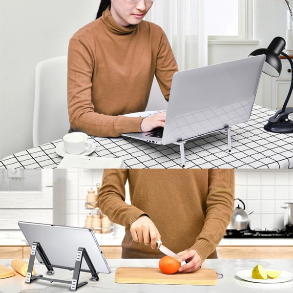 X23 3 In 1 Portable Storage Foldable Aluminum Phone Tablet Stand(Silver)