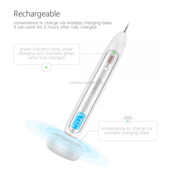 XPREEN XPRE051 Professional Wireless Rechargeable Mole Freckle Dark Spots Tattoo Wart Removal Pen Skin Tag Spot Eraser Pro Beauty Sweep Spot Pen Kit With LED Screen & Spotlight(White)