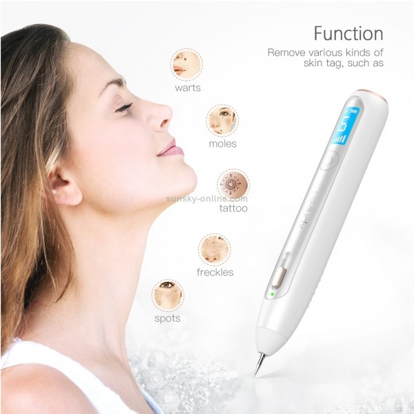 XPREEN XPRE051 Professional Wireless Rechargeable Mole Freckle Dark Spots Tattoo Wart Removal Pen Skin Tag Spot Eraser Pro Beauty Sweep Spot Pen Kit With LED Screen & Spotlight(White)