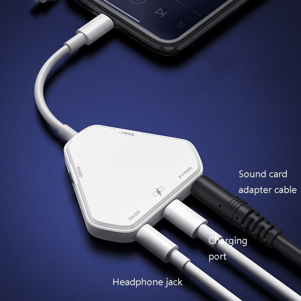 Xiaotian 5 In 1 Sound Card Adapter Microphone Phone Universal Adapter, Style: MINI Sound Card+Monitor Headset+Collar Sandwich