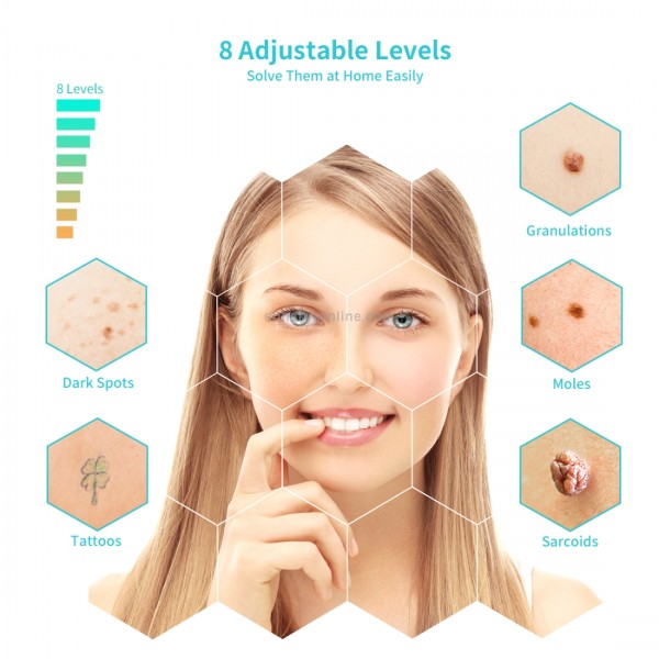 Xpreen XPRE061 Professional Dark Spot Remover Freckle Tattoo Chargeable Wart Mole Remover, with LED Screen and Spotlight(Tarnish)