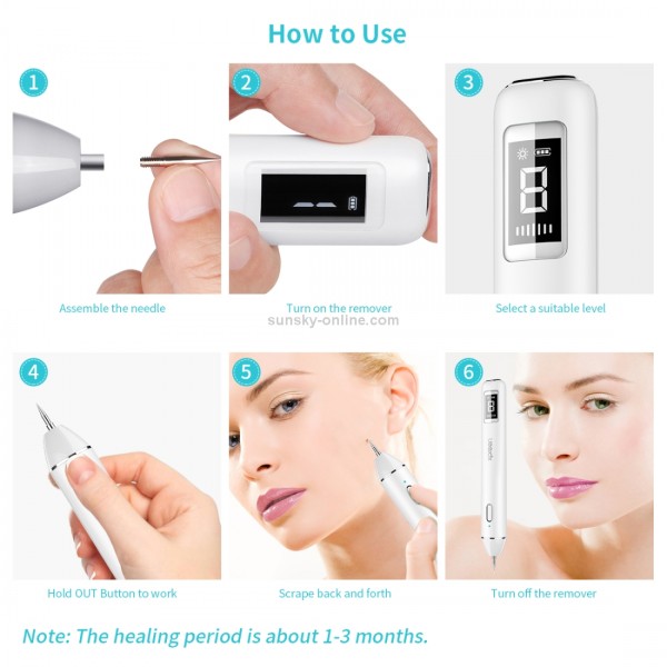 Xpreen XPRE061 Professional Dark Spot Remover Freckle Tattoo Chargeable Wart Mole Remover, with LED Screen and Spotlight(Tarnish)