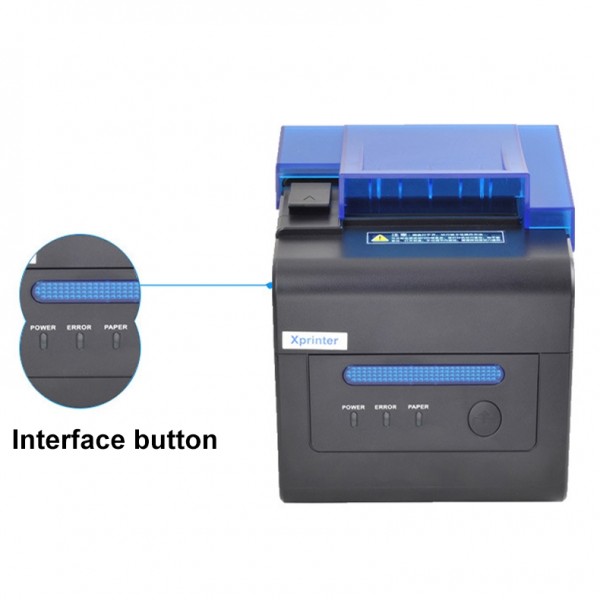 Xprinter XP-C300H 80mm Sound And Light Alarm Store Cashier Rreceipt Thermal Printer, Spec: USB+COM+LAN(UK Plug)