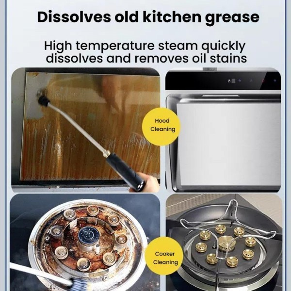 YAERDUN 1500W High Temperature Steam Cleaner Smart Digital Kitchen Hood Bathroom Cleaning Machine, Size: 110V US Plug(Black White)