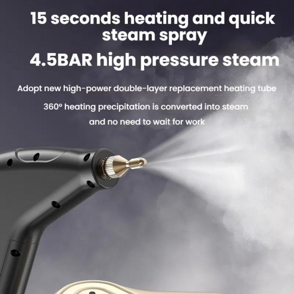 YAERDUN 1500W High Temperature Steam Cleaner Smart Digital Kitchen Hood Bathroom Cleaning Machine, Size: 110V US Plug(Black White)