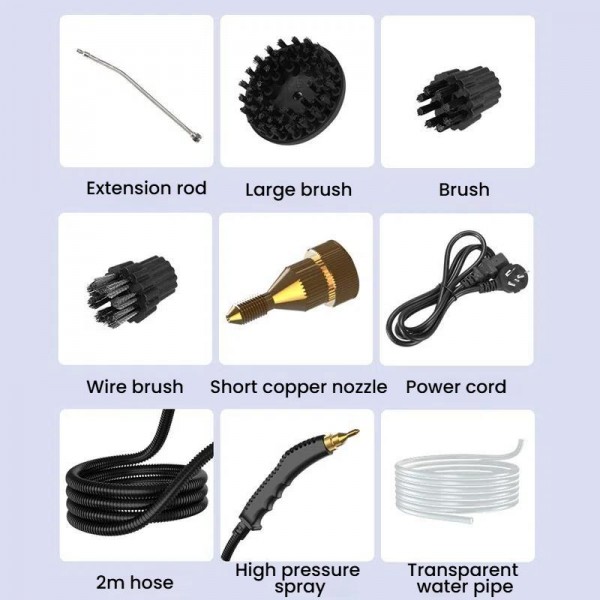 YAERDUN Steam Cleaner High Pressure High Temperature Kitchen Hood Multifunctional Household Cleaning Machine, Spec: 110V US Plug (Two Flat)(Orange)