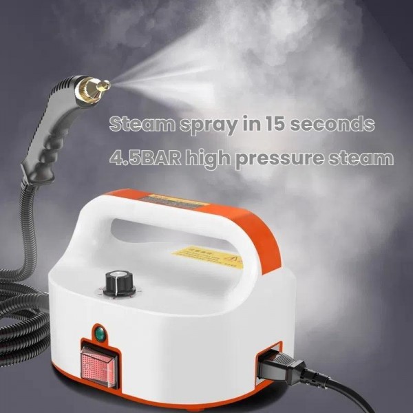 YAERDUN Steam Cleaner High Pressure High Temperature Kitchen Hood Multifunctional Household Cleaning Machine, Spec: 110V US Plug (Two Flat)(Orange)