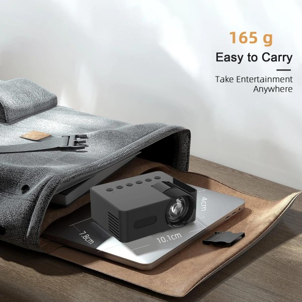 YT100 Suppor 1080P Mini Portable Projector WiFi Wireless Mirroring For IOS Android Smartphone(Black)