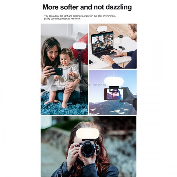 Z2 Oval Digital LED Fill Light Pocket Portable Fill Light Handheld Photography Live Broadcast Light (Black)