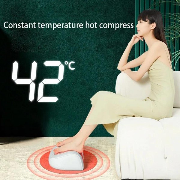 Z5 Dual-frequency Red Light Constant Temperature Hot Compress Foot Massager, Spec: EU Plug(Light Green)